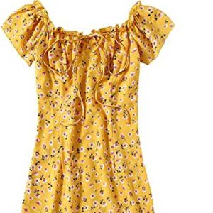 Frill Tie Front Ditsy Floral Short Sleeve Dress
